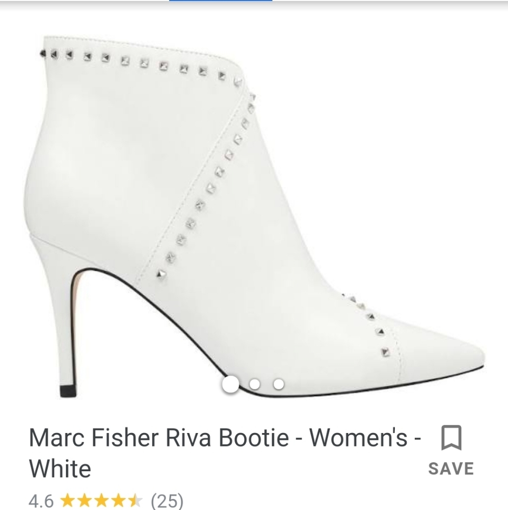 White Silver Studded Ankle Booties